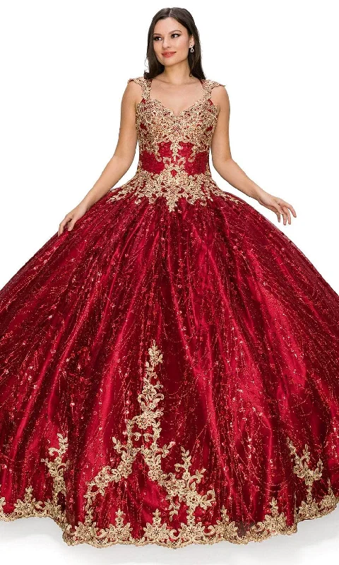 women's travel dressesCinderella Couture 8024J - Cutout Back Embellished Ballgown