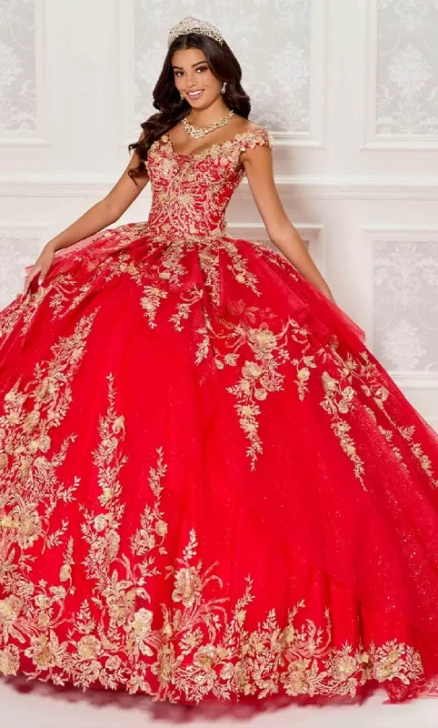 women's high-low dressesPrincesa by Ariana Vara PR30119 - Appliqued Ballgown