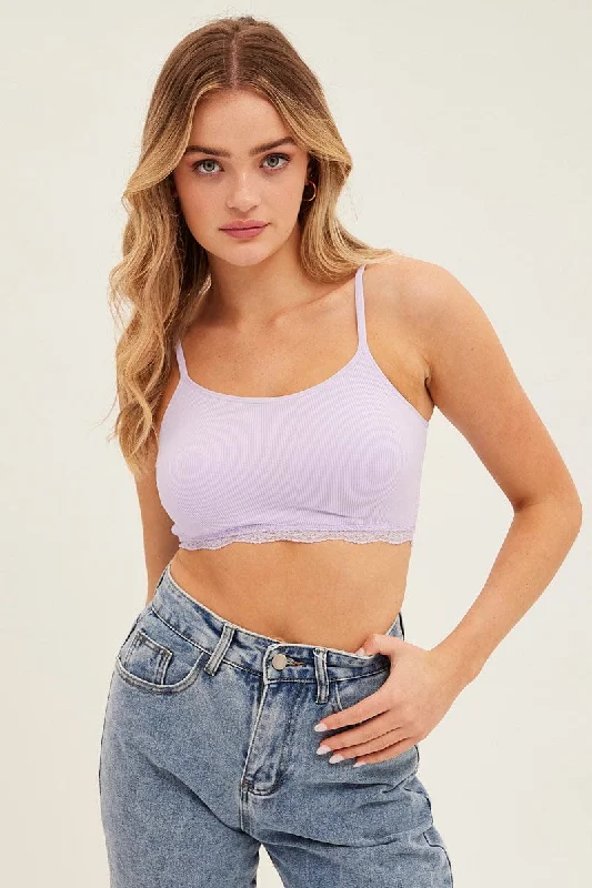 women's tops for relaxed weekendsPurple Bralette Seamless