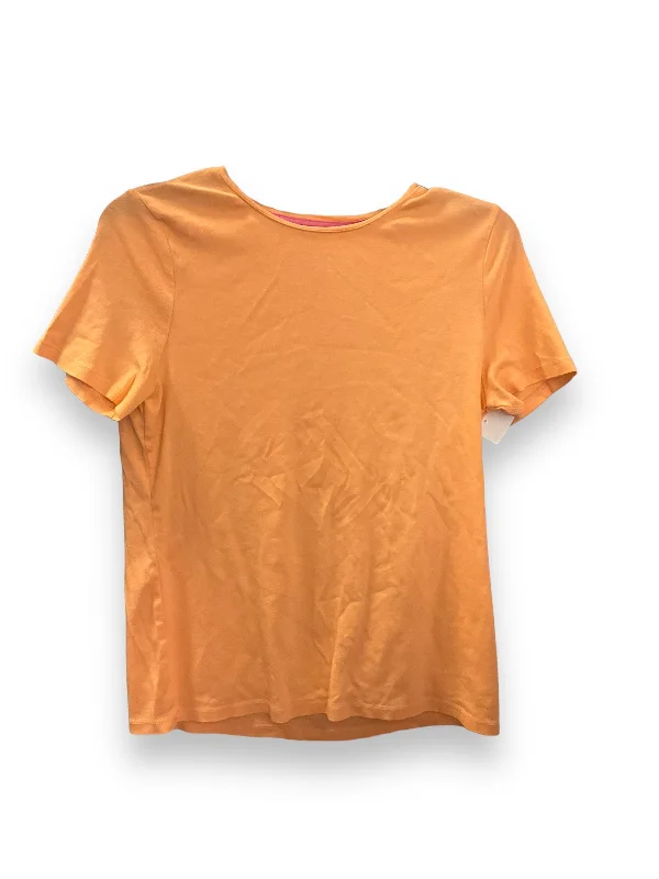 women's T-shirts with neon colorsTop Short Sleeve Basic By Talbots  Size: L