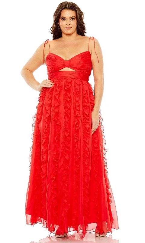 women's satin dressesMac Duggal 68543 - Ruffled A line Gown