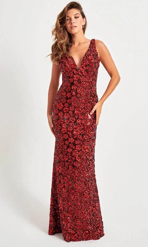 women's bespoke dressesFaviana 11038 - Floral Sequin Gown