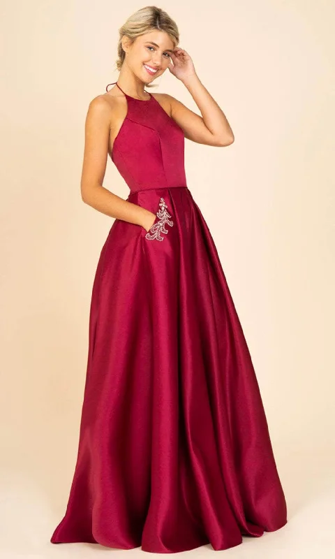 women's affordable dressesEureka Fashion 8822 - Sleeveless Gem Stone Detailed Gown