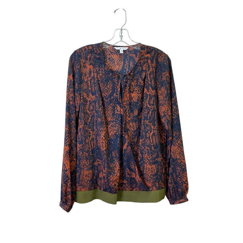 women's tops with embroidery detailsTop Ls By Cabi In Blue & Brown, Size:M