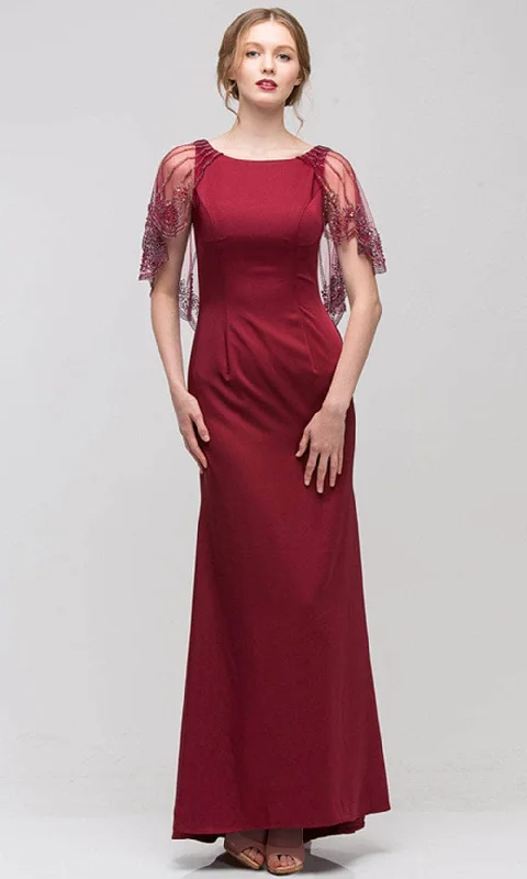 women's statement dressesEureka Fashion 7003 - Bateau Sheath Formal Gown