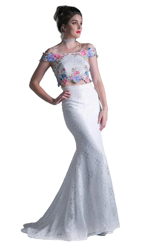 women's chiffon dressesLadivine CA314 - Two-Piece Off shoulder Mermaid Gown