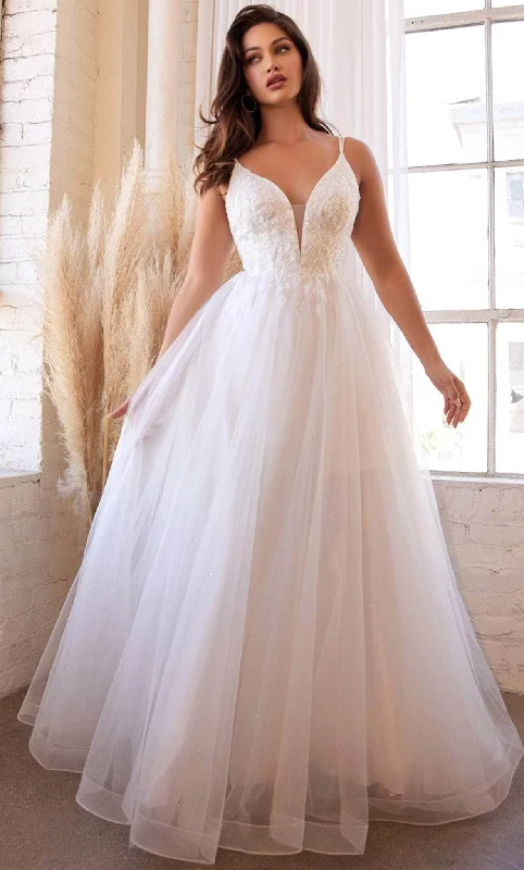 women's sleeveless dressesLadivine CD0154W - A-line Bridal Gown