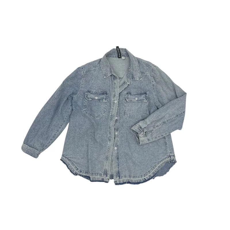 women's tops for those who want to invest in timeless piecesTop Ls By Clothes Mentor In Blue Denim, Size:L