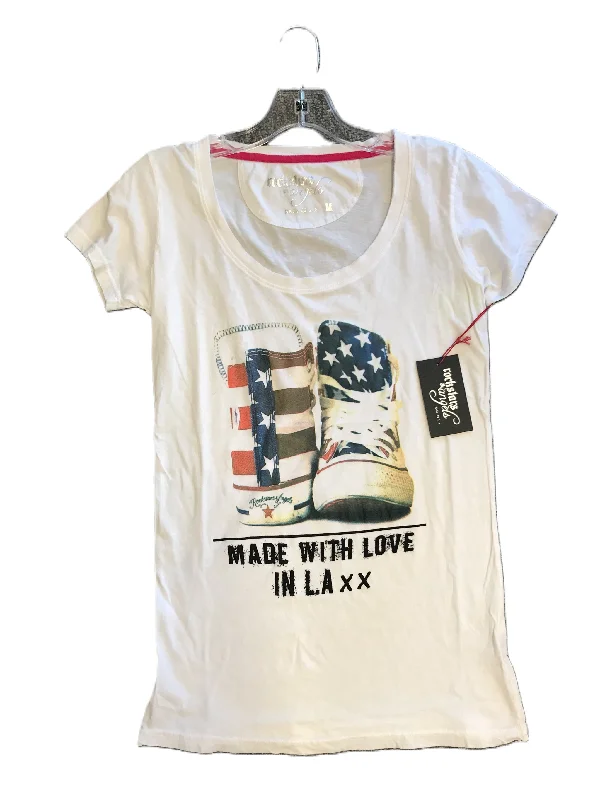 women's T-shirts with high-low hemlinesTop Short Sleeve By Rock Stars And Angels  Size: M