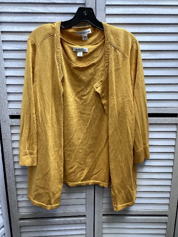 women's tops for those who want to add a personal touch to their wardrobe with unique and one-of-a-kind piecesSweater 2pc By Coldwater Creek In Yellow, Size: 2x