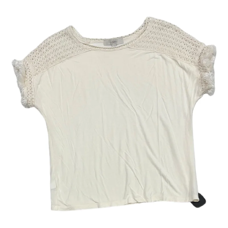 women's T-shirts made of linenTop Short Sleeve By Loft  Size: L