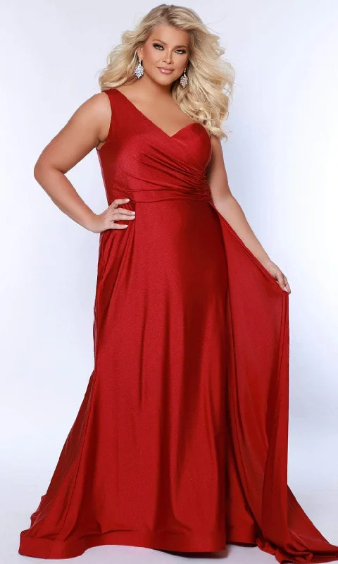 women's one-shoulder dressesSydney's Closet SC7377 - Asymmetrical One-Shoulder Gown