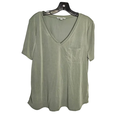 women's T-shirts with maternity designsTop Short Sleeve By Green Envelope  Size: L