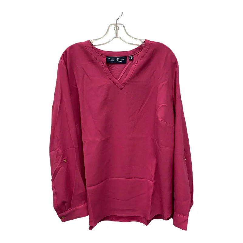 women's tops for cozy nights inTop Ls By Cme In Pink, Size:2X