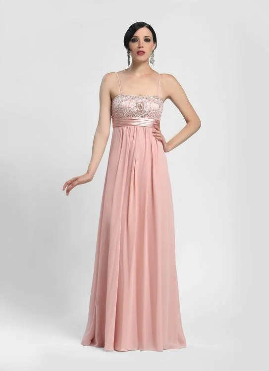 women's wedding guest dressesSue Wong - Embellished Empire Chiffon Long Gown N4170SC