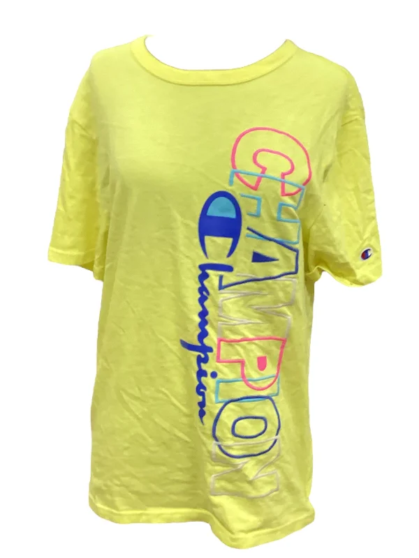 women's T-shirts with wrinkle-resistant materialTop Short Sleeve By Champion  Size: S