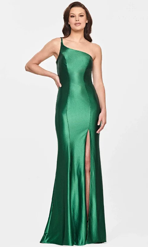 women's vintage dressesFaviana S10811 - Asymmetric Neck Seamed Evening Gown