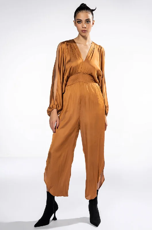 women's jumpsuits for beach outingsLIKE THE WAY THAT I MOVE SATIN JUMPSUIT