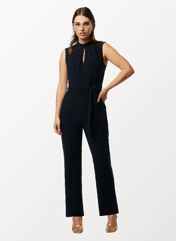 women's jumpsuits with solid colorsSash Detail Jumpsuit