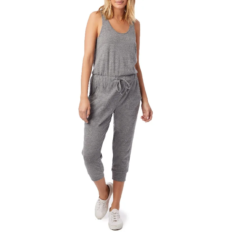 women's elegant jumpsuitsCropped Eco-Jersey Lounge Jumpsuit (Grey)