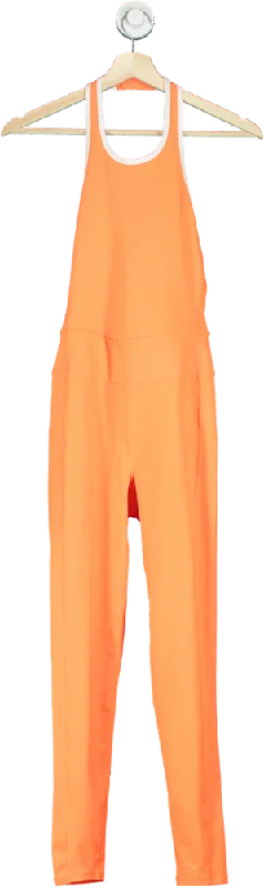 women's jumpsuits for petite womenFree People Orange Halterneck Activewear Jumpsuit UK S