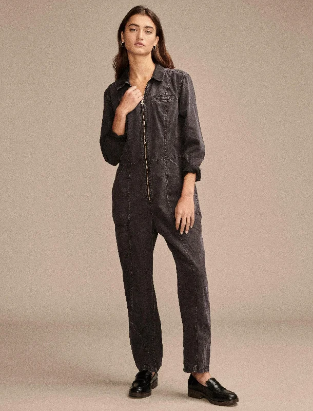 women's jumpsuits with floral printsLucky Brand Women's Denim Long Sleeve Jumpsuit