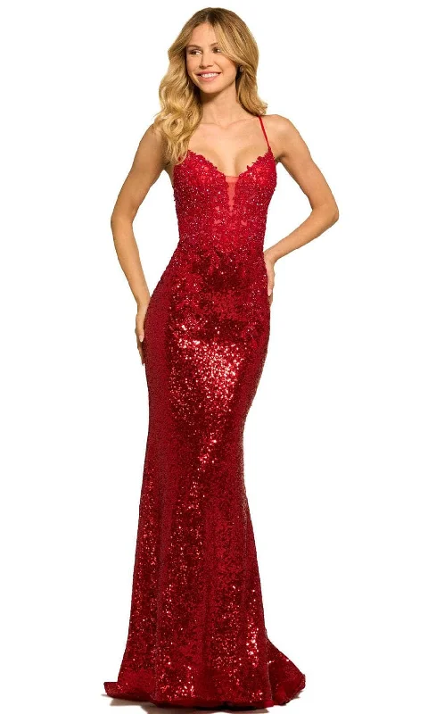 women's limited-edition dressesSherri Hill 55524 - Lace Bod Sequined Trumpet Evening Dress