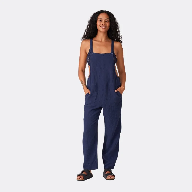 women's jumpsuits for dancingCotton Oversized Sleeveless Racerback Jumpsuit (Royal)