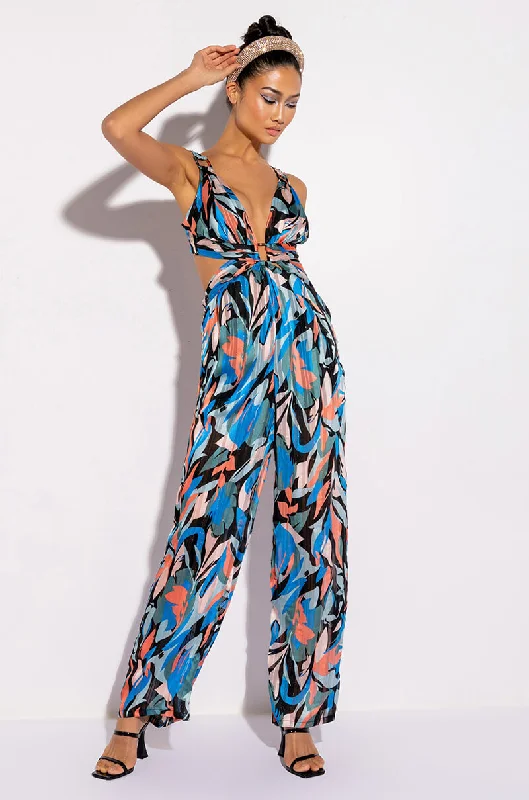 women's jumpsuits with V-necksGIRL PLEASE WIDE LEG JUMPSUIT