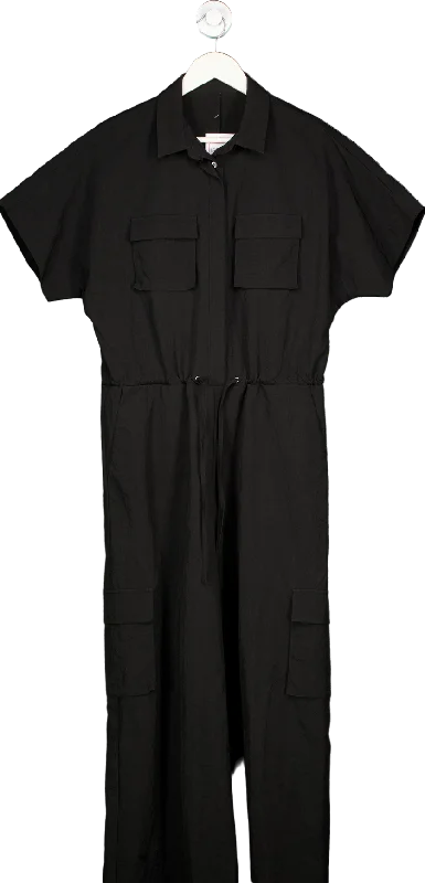 women's jumpsuits with Peter Pan collarsBlack Jumpsuit M/L