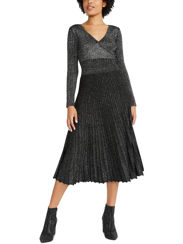 women's made-to-order dressesWomens Metallic Midi Sweaterdress