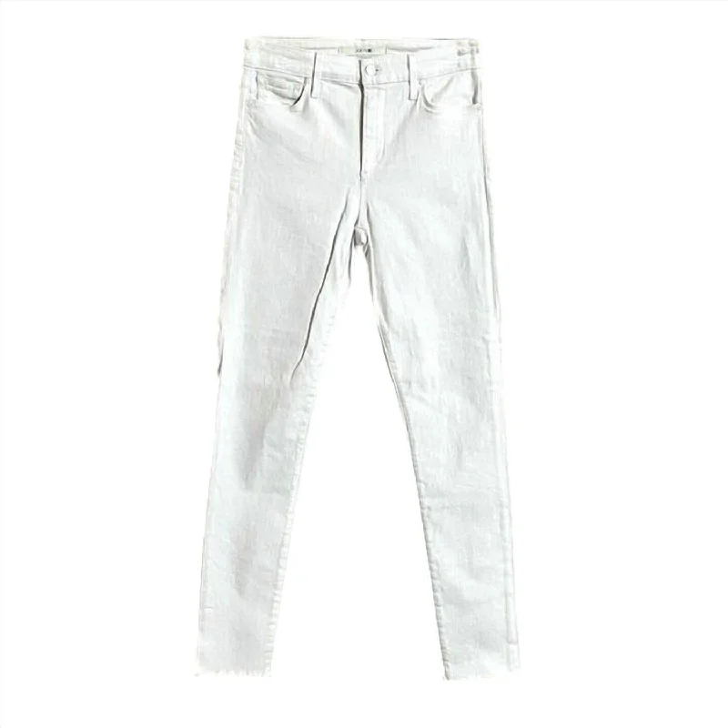 women's denim jeans for a day at the beachWomen's Raw Hem High Rise Skinny-Ankle Jeans In White