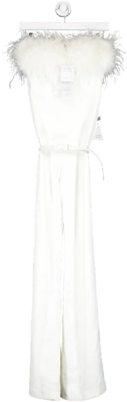 women's jumpsuits with lace detailsNadine Merabi White Colette Jumpsuit UK 8