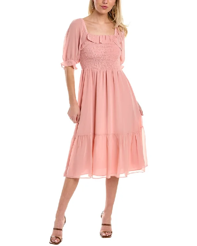 women's fair-trade dresses1.STATE Smocked Midi Dress