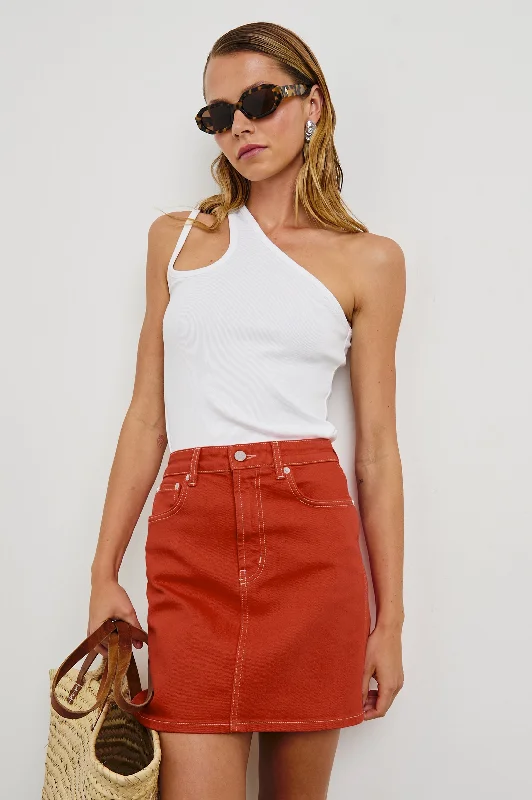 women's silk skirtsBURBANK SKIRT - TERRACOTTA