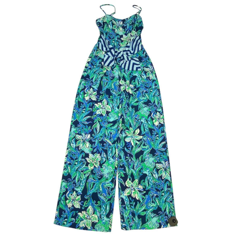 women's jumpsuits for versatile stylingJumpsuit Designer By Lilly Pulitzer In Blue & Green, Size: 6