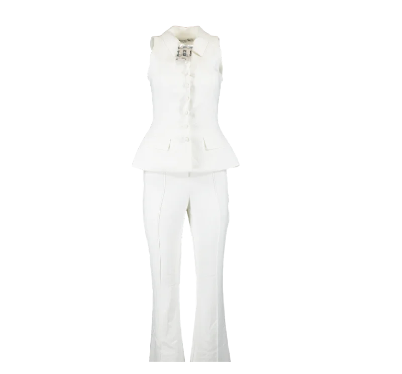 women's jumpsuits with pocketsSelf-Portrait Cream Tailored 2-piece Jumpsuit UK 6