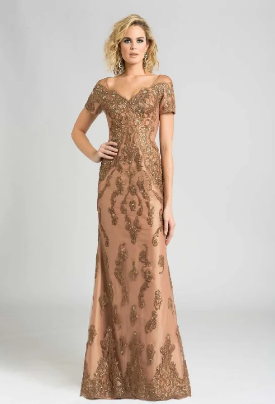 women's fashionable dressesFeriani Couture Embellished V-Neck A-Line Evening Dress 18569  - 1 pc Champagne In Size 20 Available