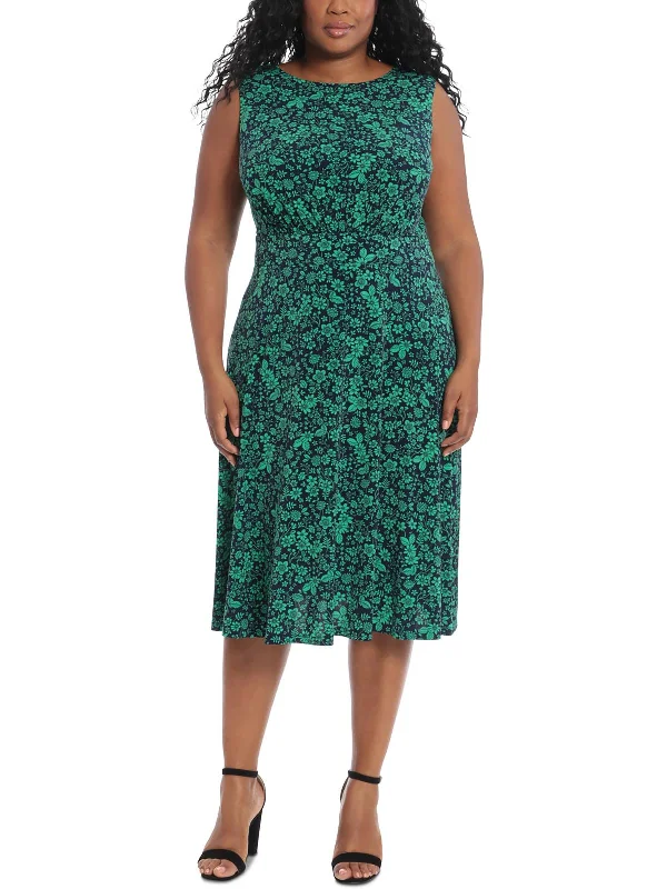 women's everyday dressesPlus Womens Jersey Printed Midi Dress