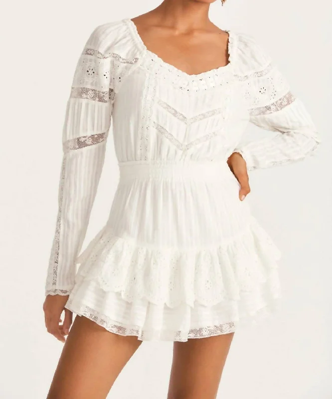 women's curve-hugging dressesSanaya Mini Dress in True White