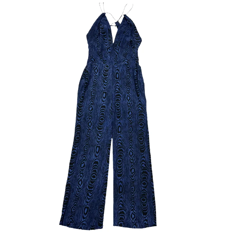 women's jumpsuits for pear-shaped bodiesBlack & Blue Jumpsuit Designer By Diane Von Furstenberg, Size: S