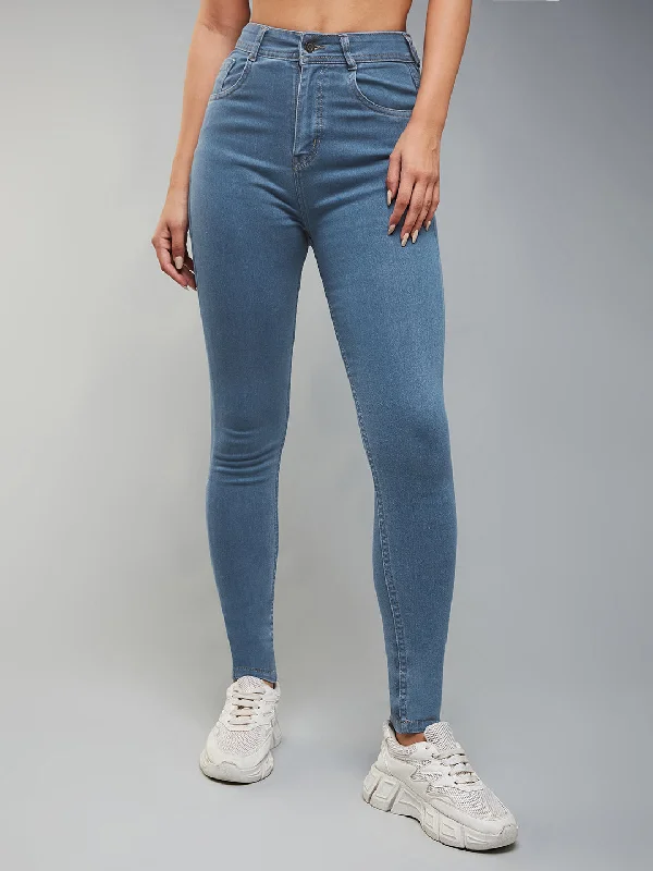 women's denim jeans for athletic bodiesWomen's Blue Skinny High Rise Regular Length Denim Jeans