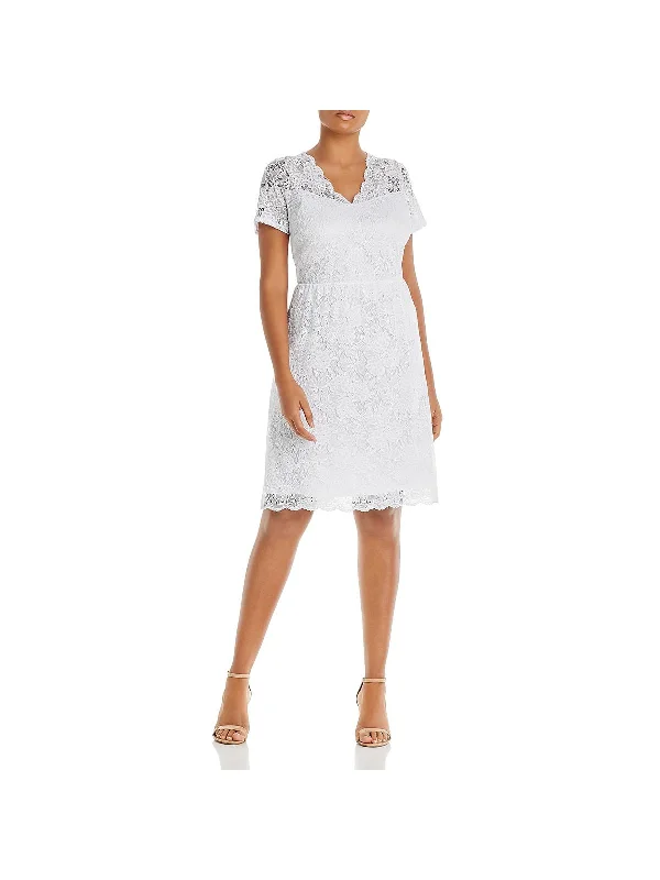 women's evening dressesPlus Womens Lace V-Neck Mini Dress