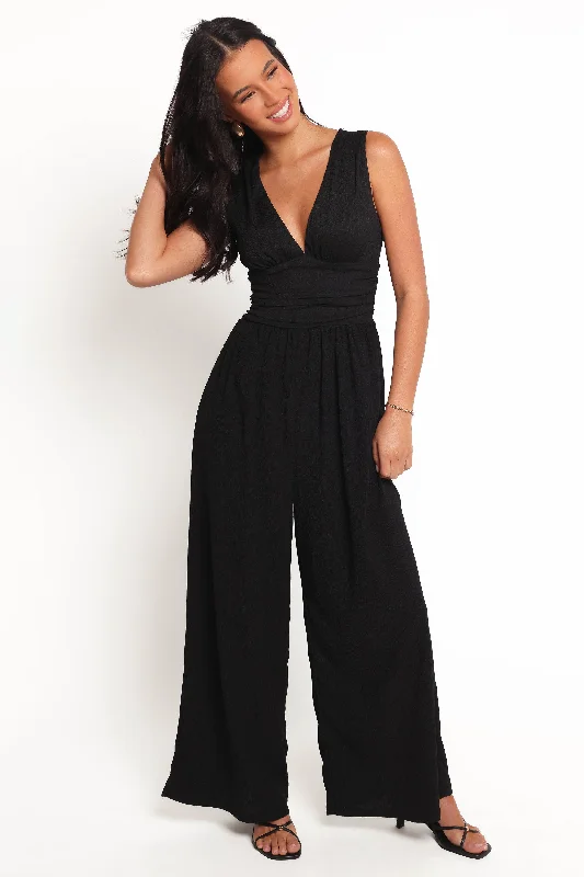 women's jumpsuits with belt loopsAdoeete Jumpsuit - Black