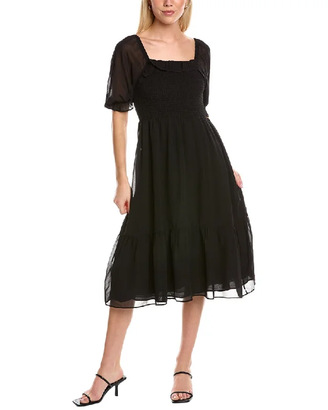 women's bow dresses1.STATE Smocked Midi Dress