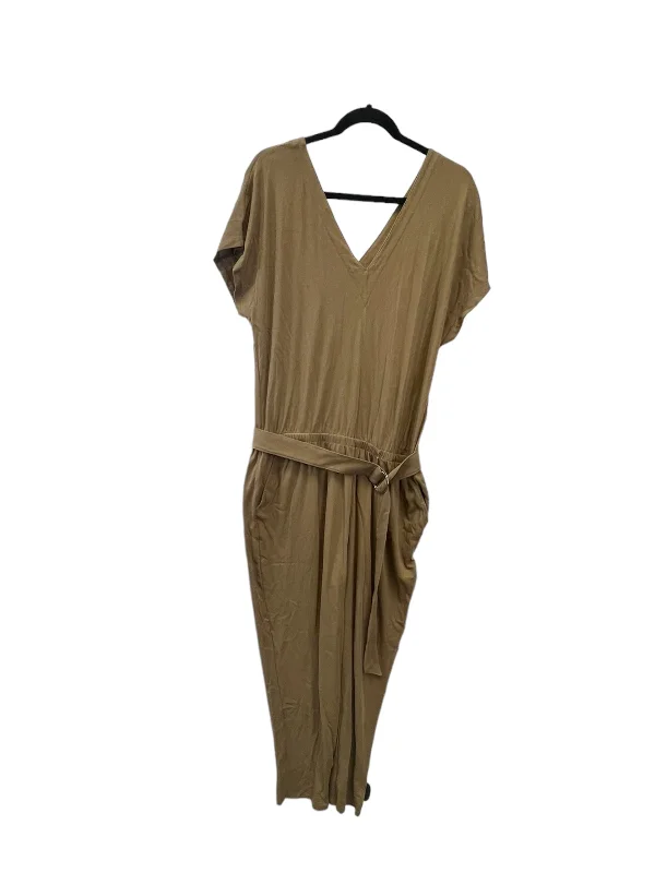 women's jumpsuits for tall womenJumpsuit Designer By Atm In Tan, Size: L