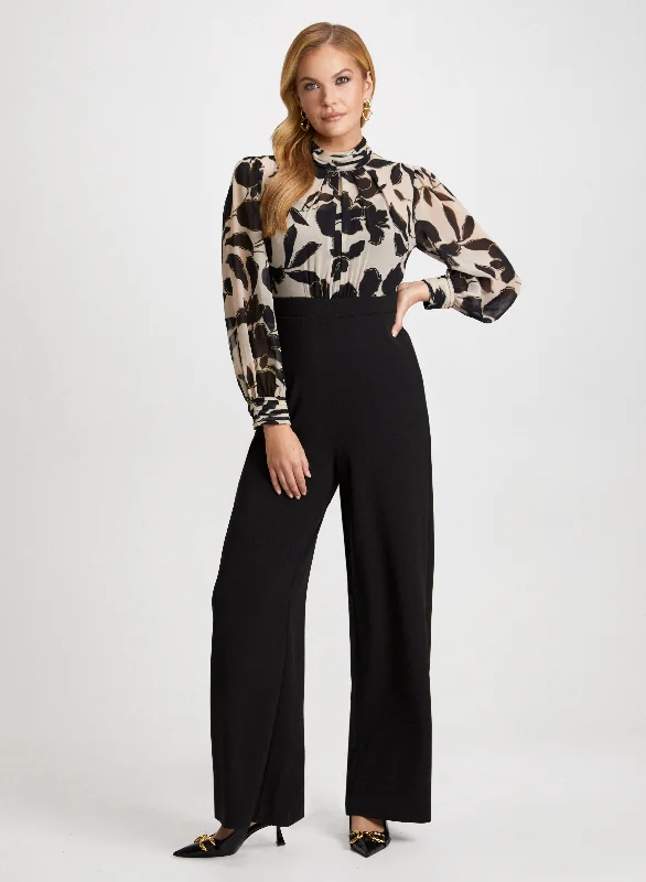 women's jumpsuits made of cottonLeaf Print Jumpsuit