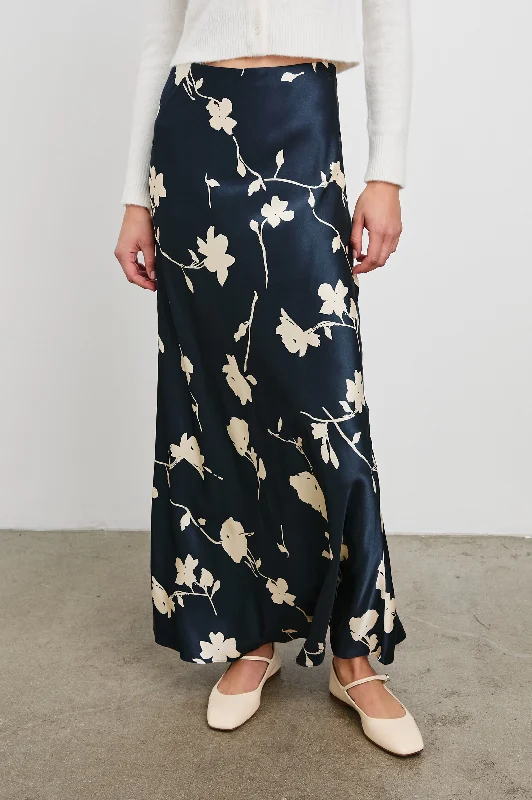 women's flowy skirtsROMINA SKIRT - MIDNIGHT ROSES