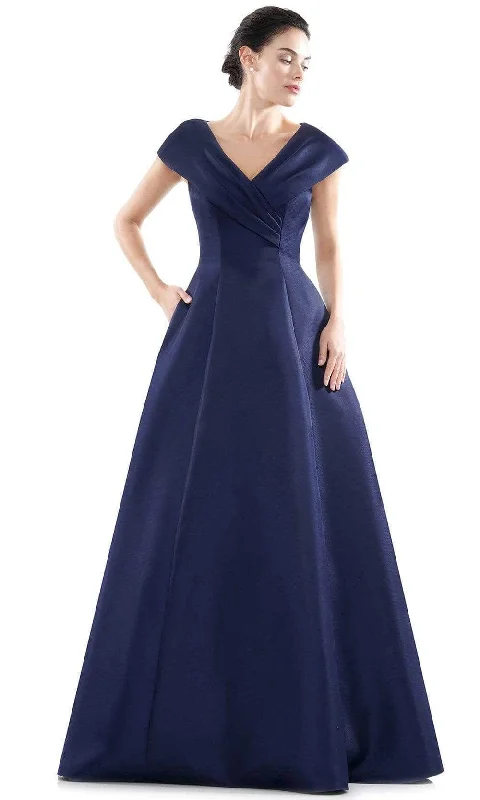 women's hourglass figure dressesMarsoni by Colors - Surplice A-line Evening Gown MV1085