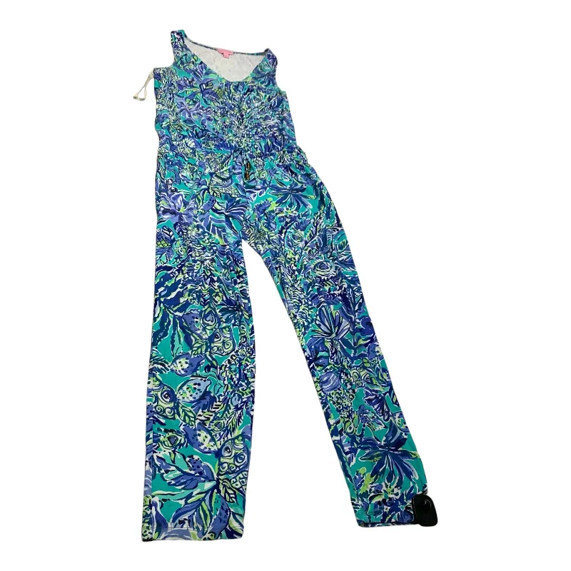 women's jumpsuits for casual gatheringsJumpsuit Designer By Lilly Pulitzer In Blue & Green, Size: S